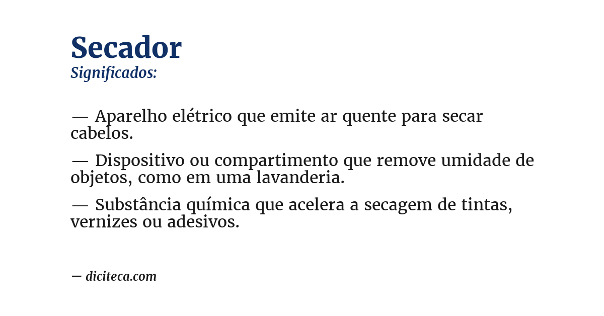Significado de secador