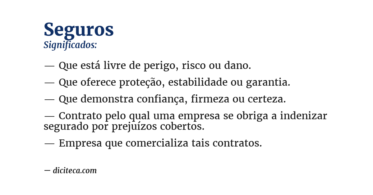 Significado de seguros
