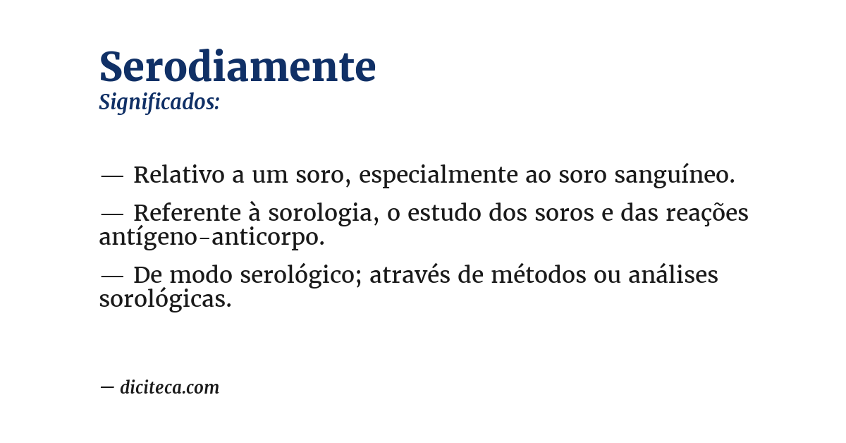 Significado de serodiamente