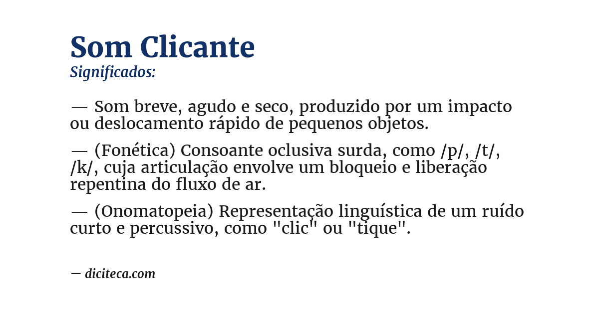 Significado de som clicante