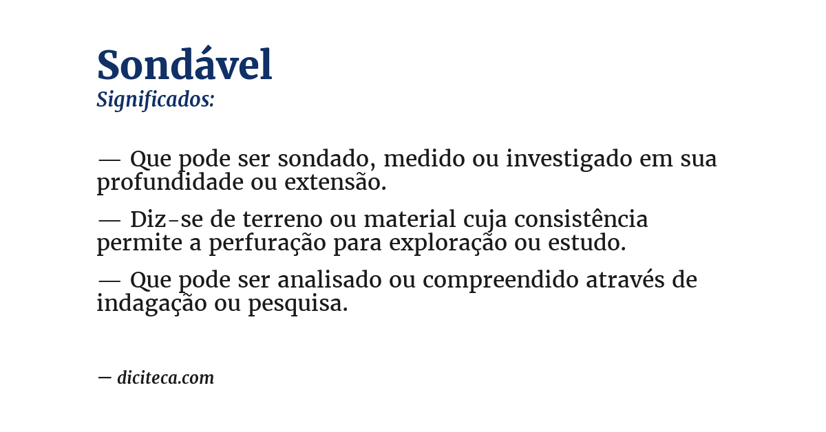 Significado de sondável