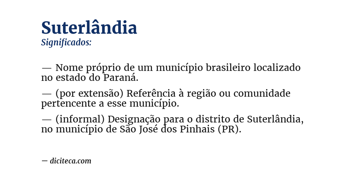 Significado de suterlândia