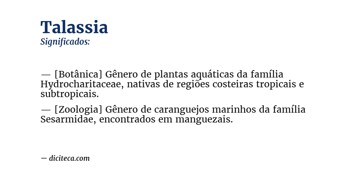 Significado de talassia