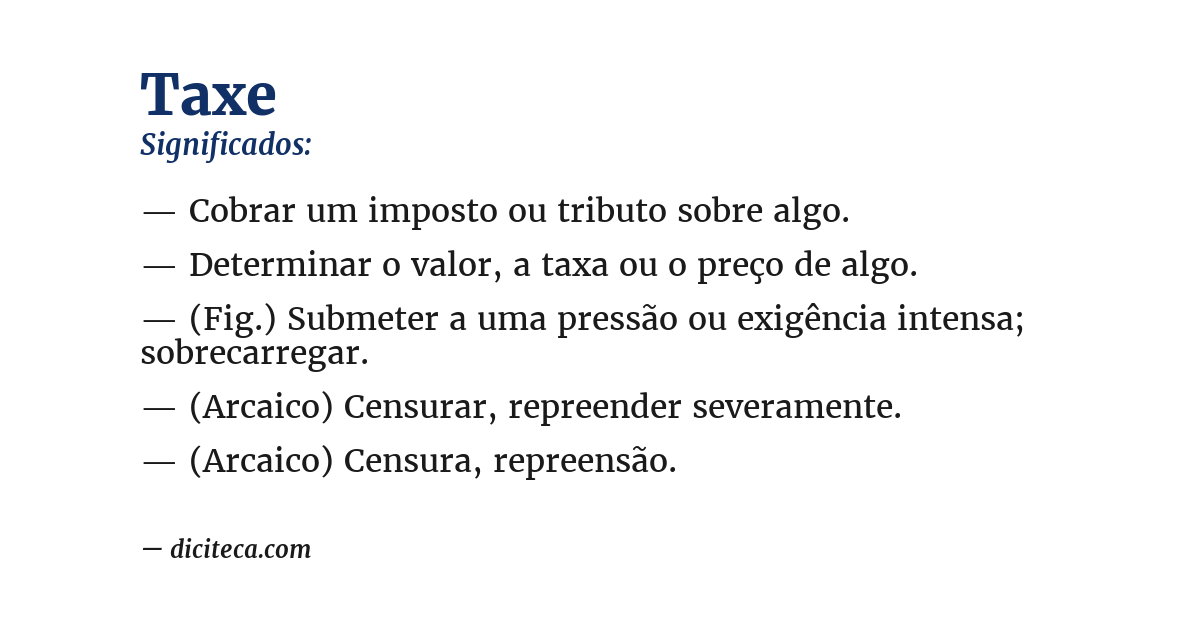 Significado de taxe