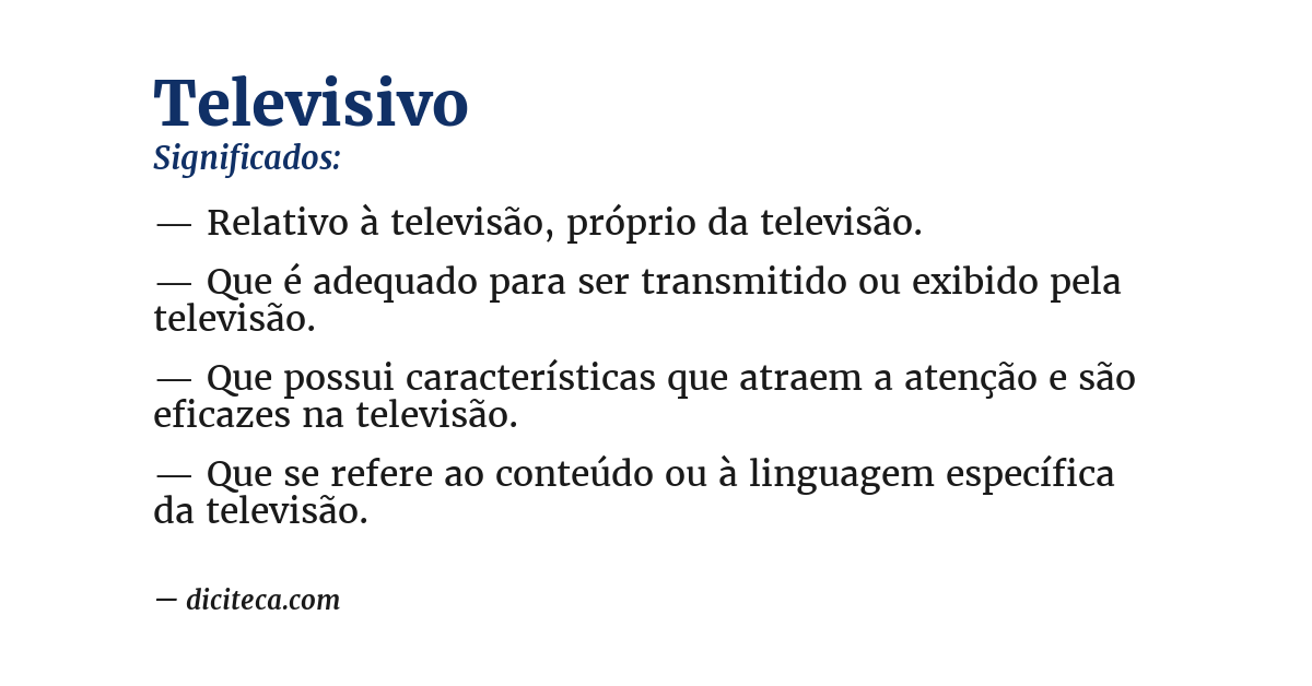 Significado de televisivo