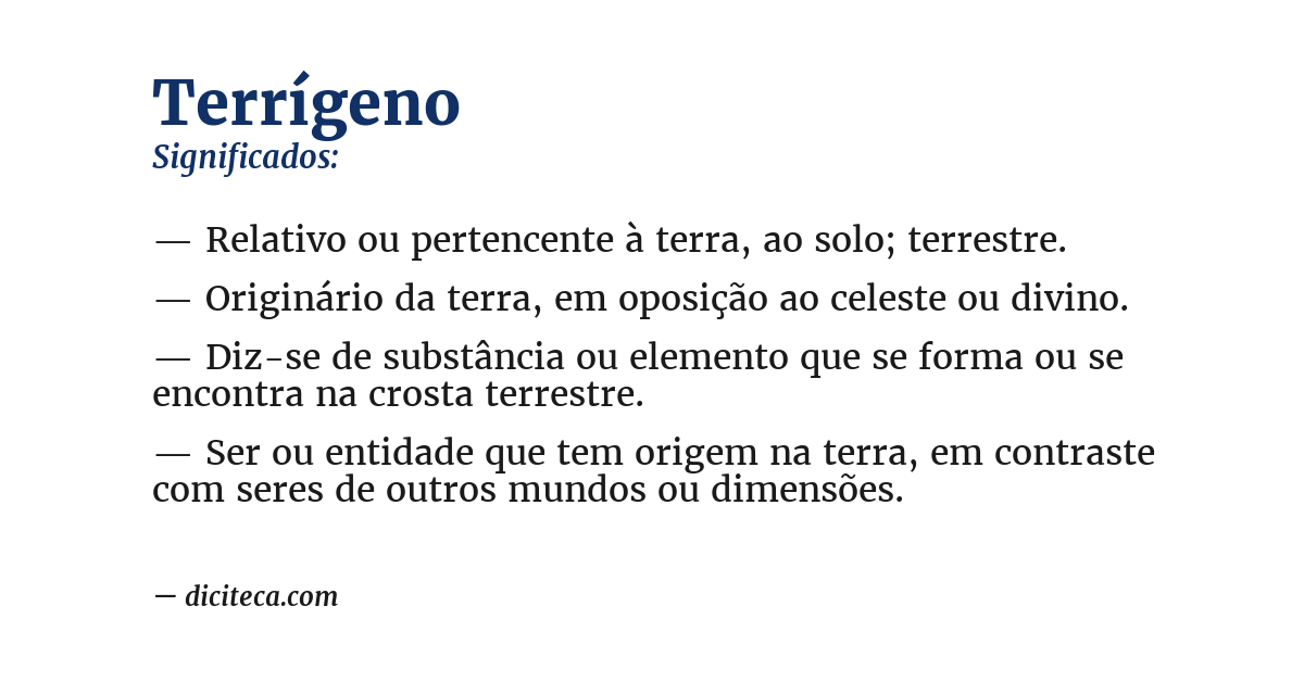 Significado de terrígeno