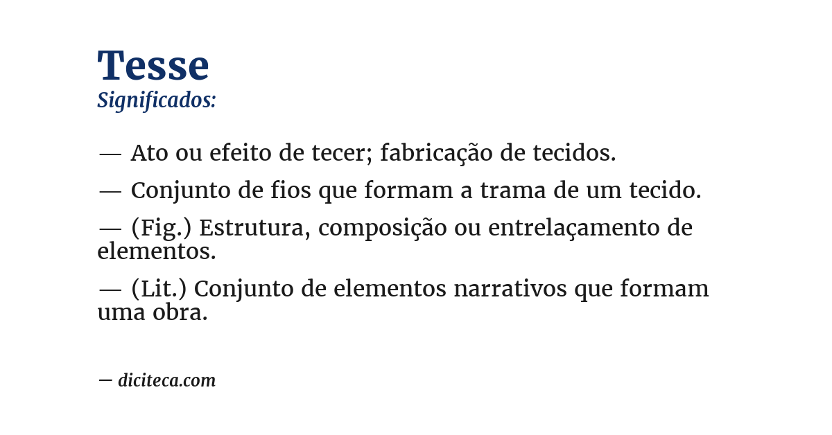 Significado de tesse