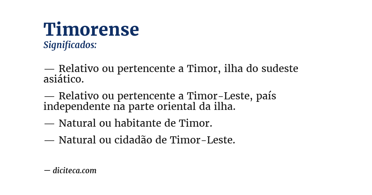 Significado de timorense