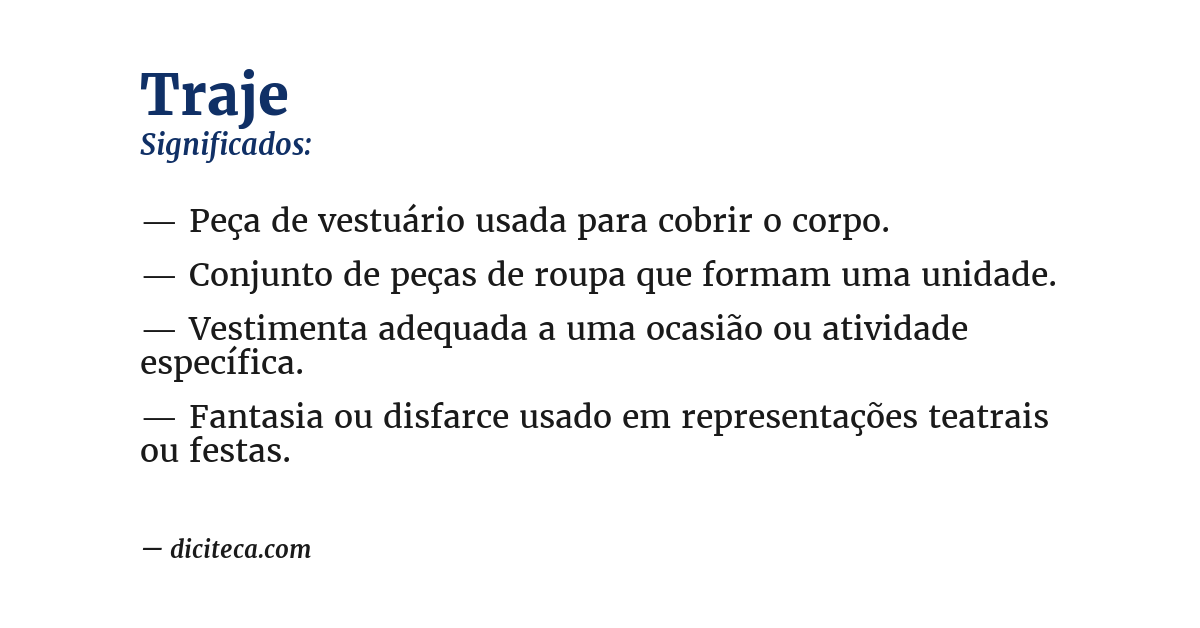 Significado de traje