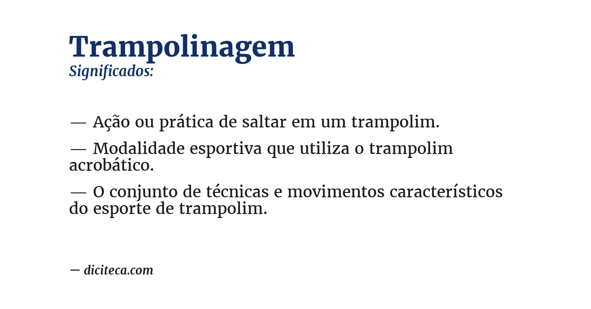 Significado de trampolinagem