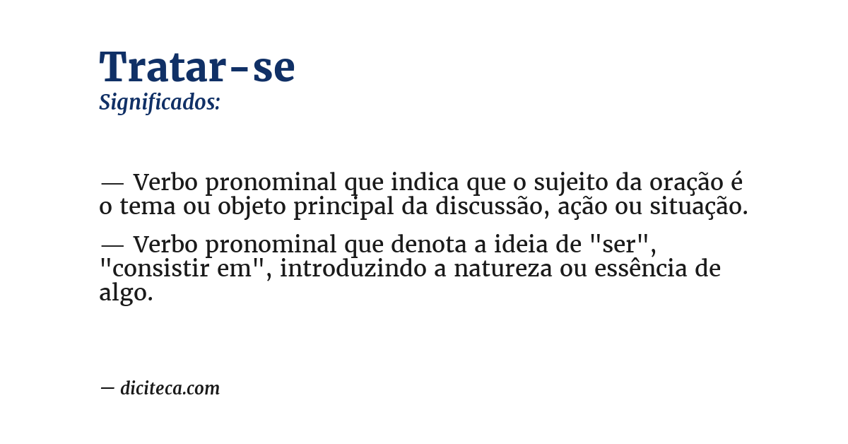 Significado de tratar-se