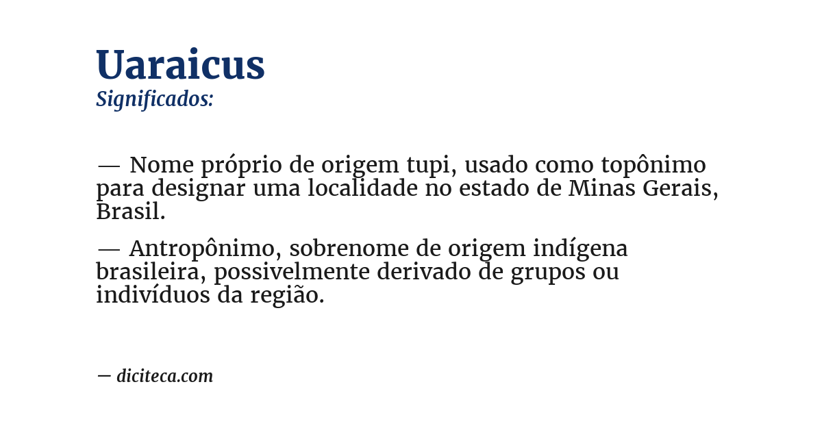 Significado de uaraicus
