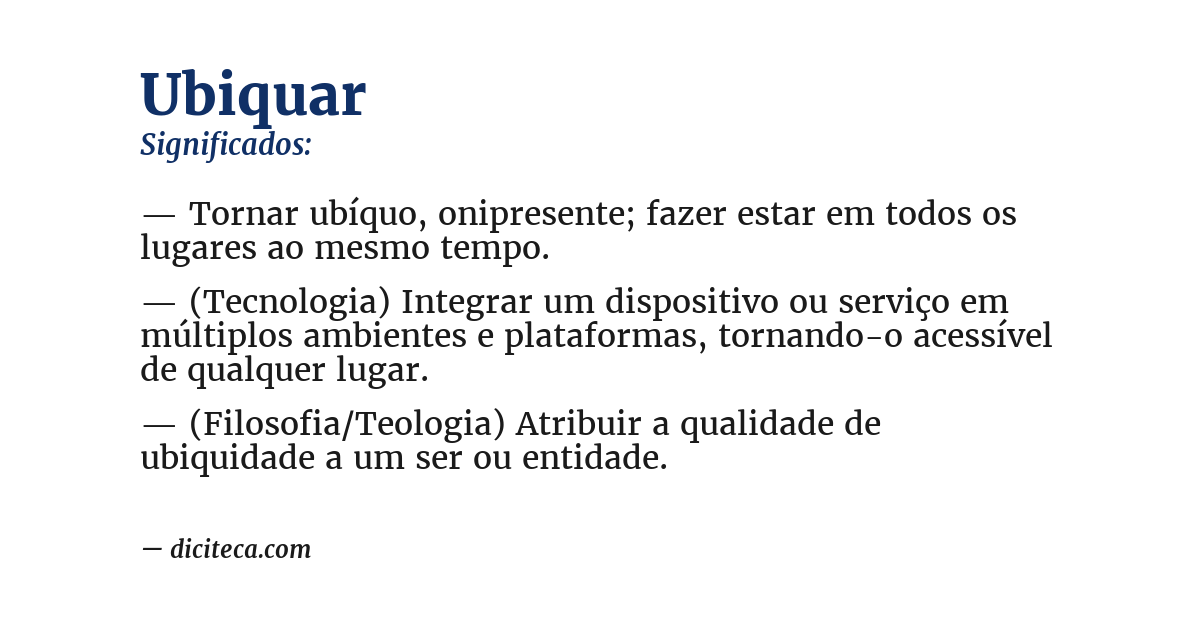 Significado de ubiquar