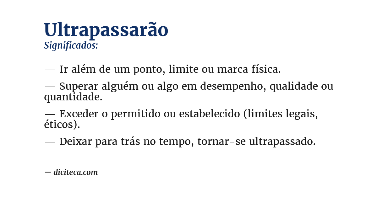 Significado de ultrapassarão