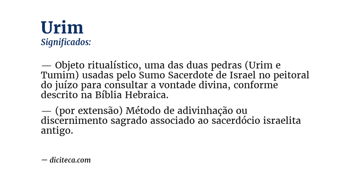 Significado de urim