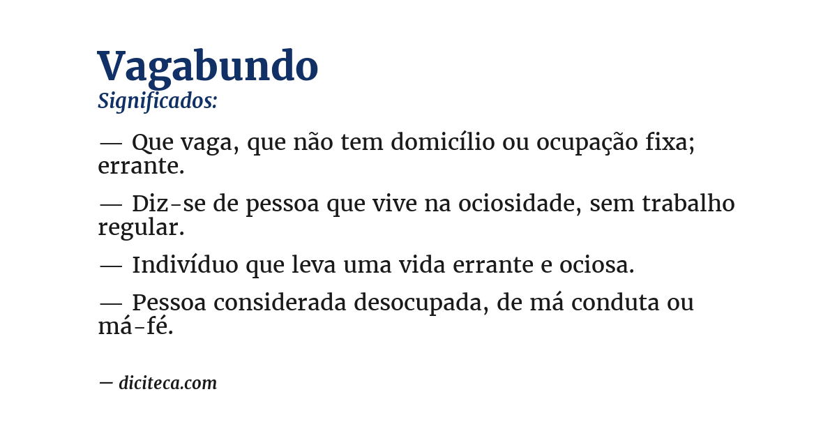 Significado de vagabundo