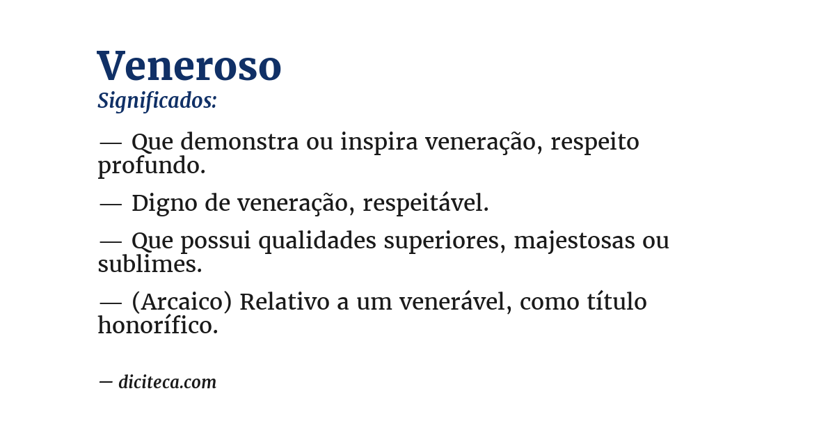 Significado de veneroso