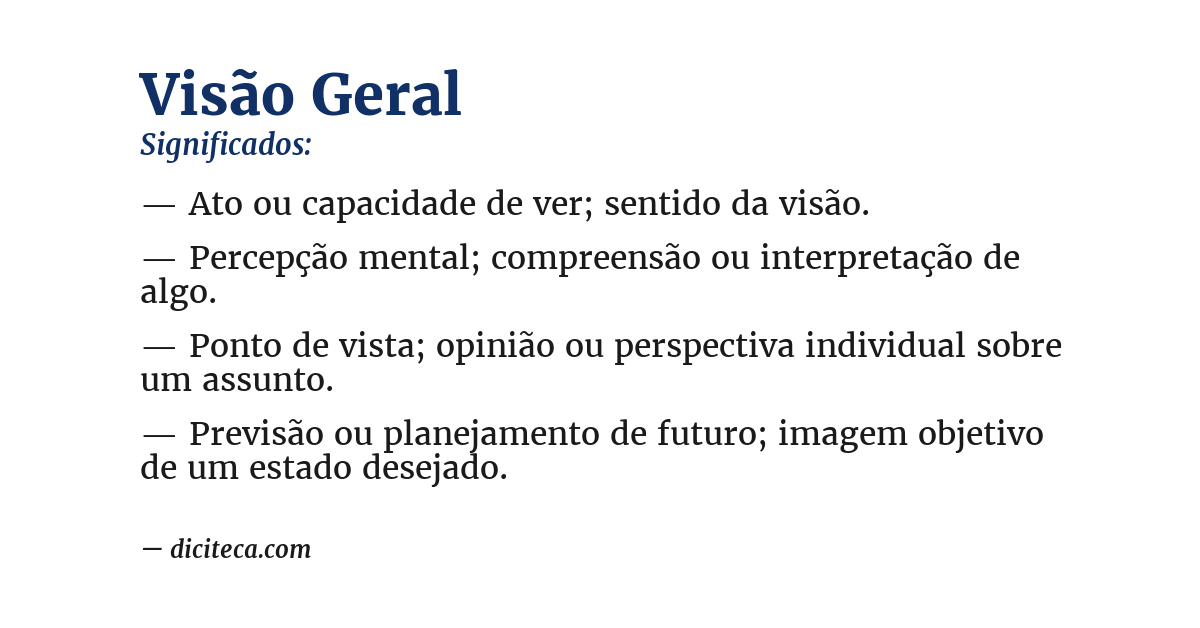 Significado de visão geral