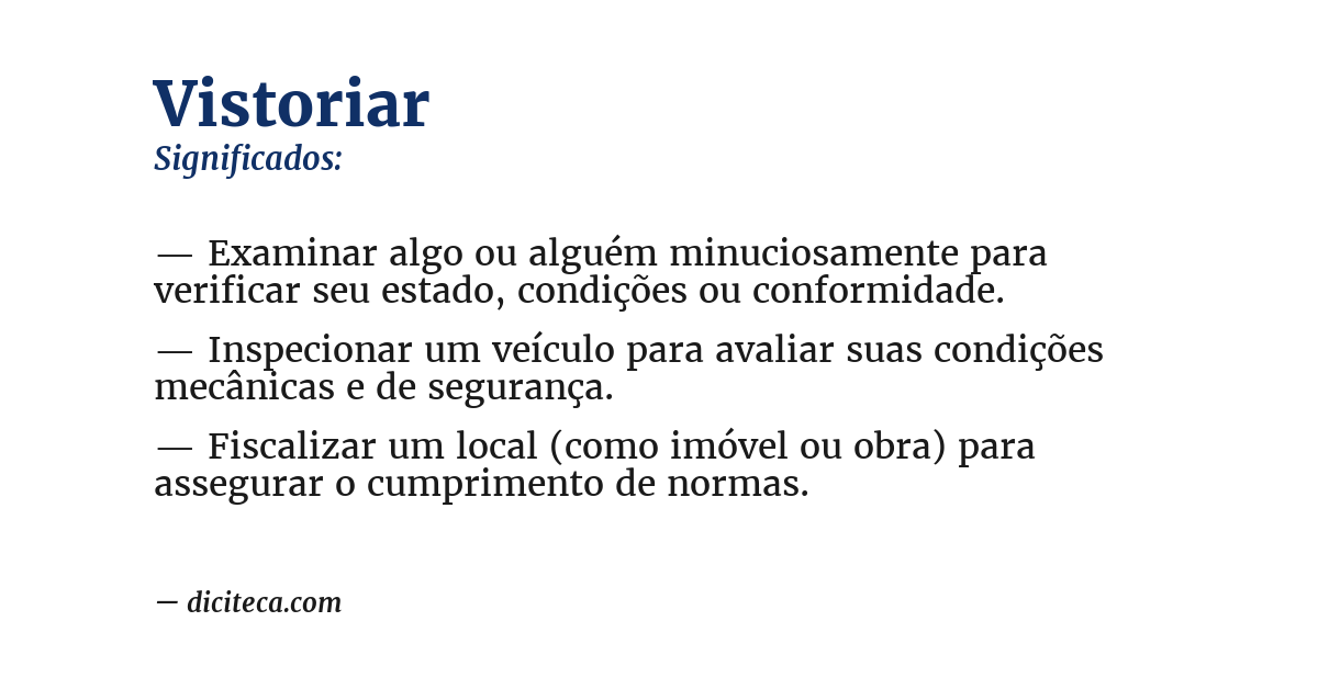 Significado de vistoriar