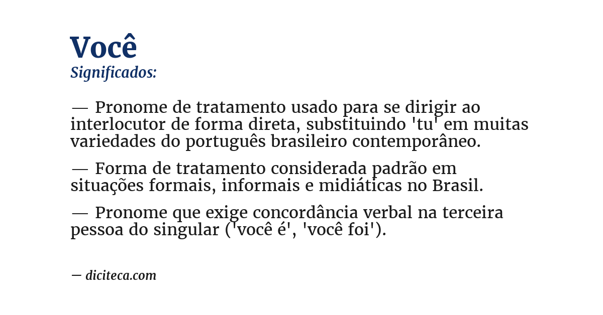 Significado de você