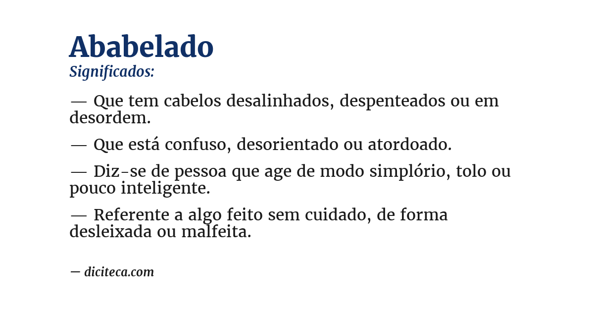 Significado de ababelado