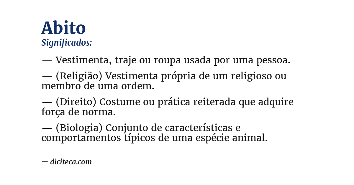 Significado de abito