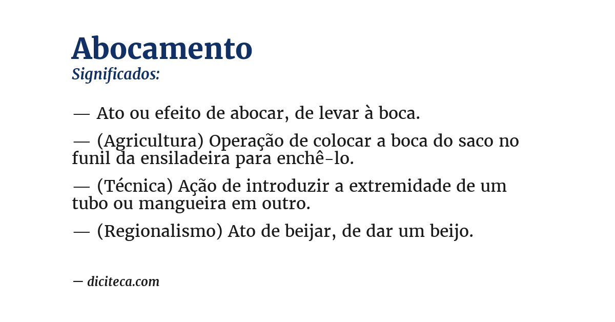 Significado de abocamento