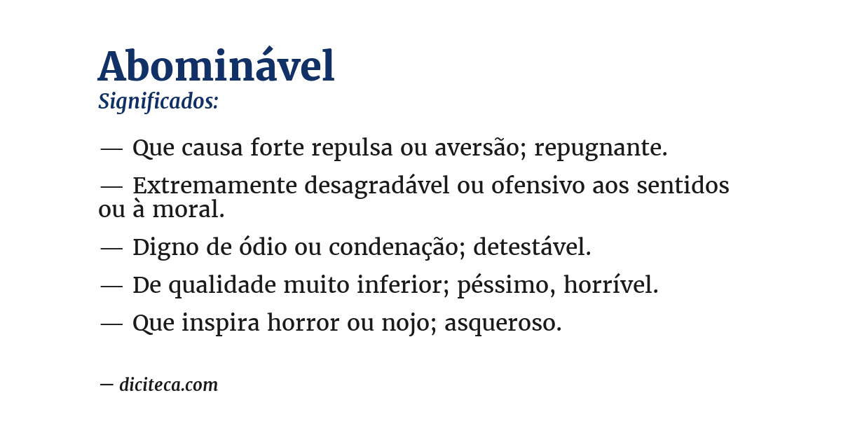 Significado de abominável