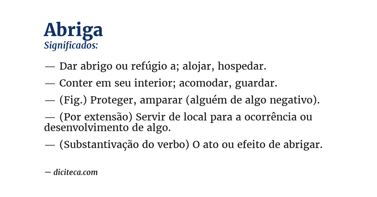 Significado de abriga