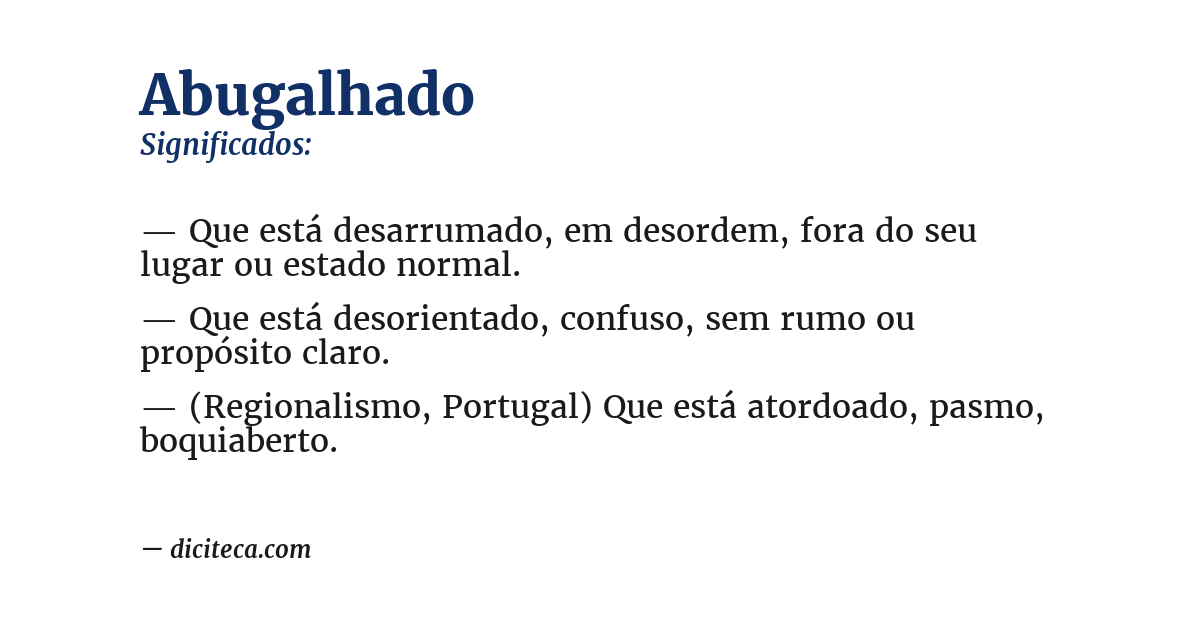 Significado de abugalhado