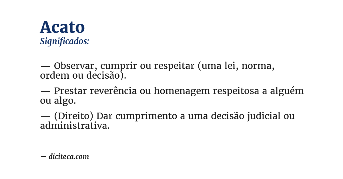Significado de acato