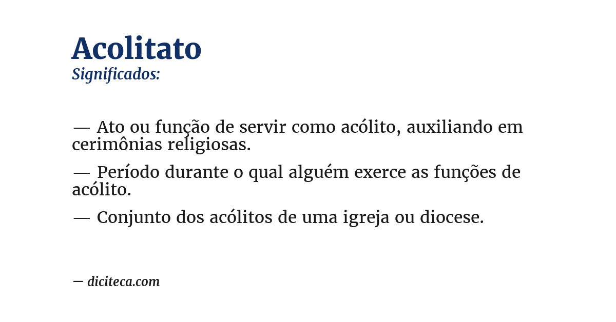 Significado de acolitato