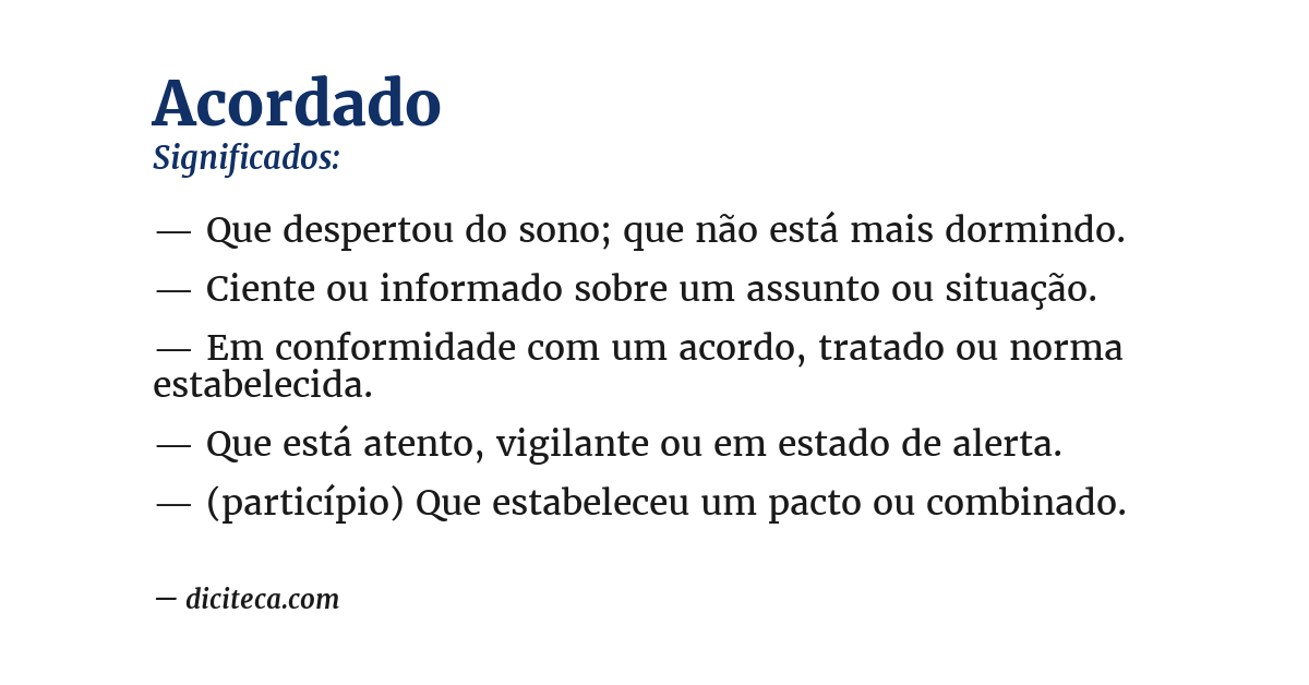 Significado de acordado