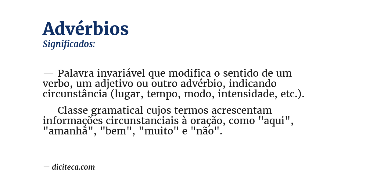 Significado de advérbios