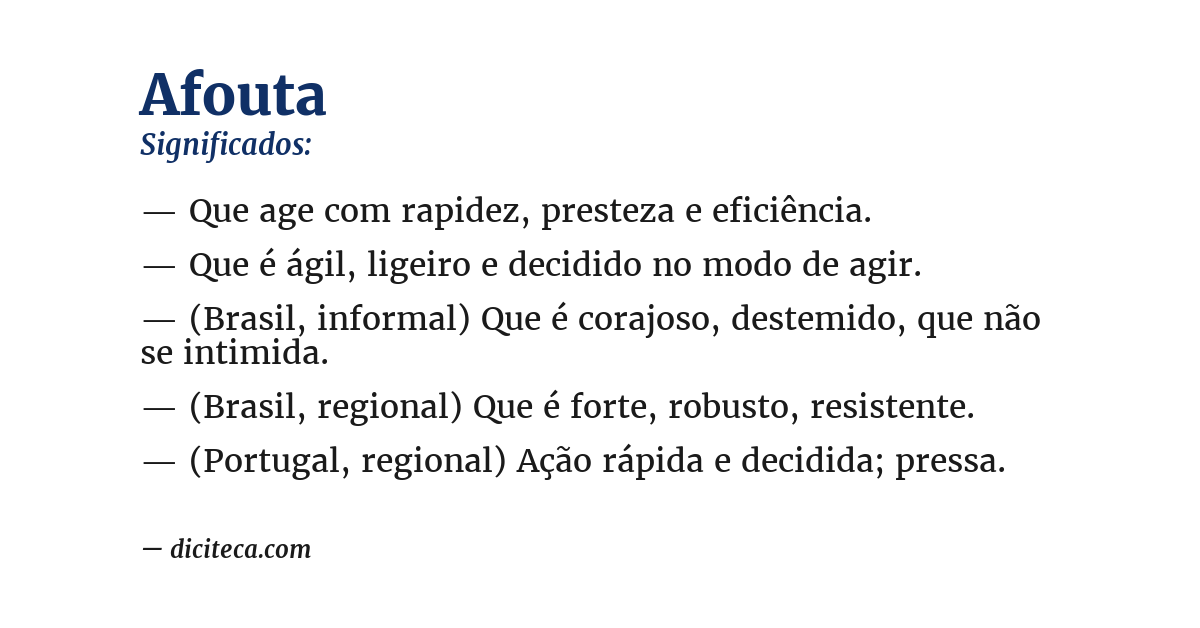 Significado de afouta