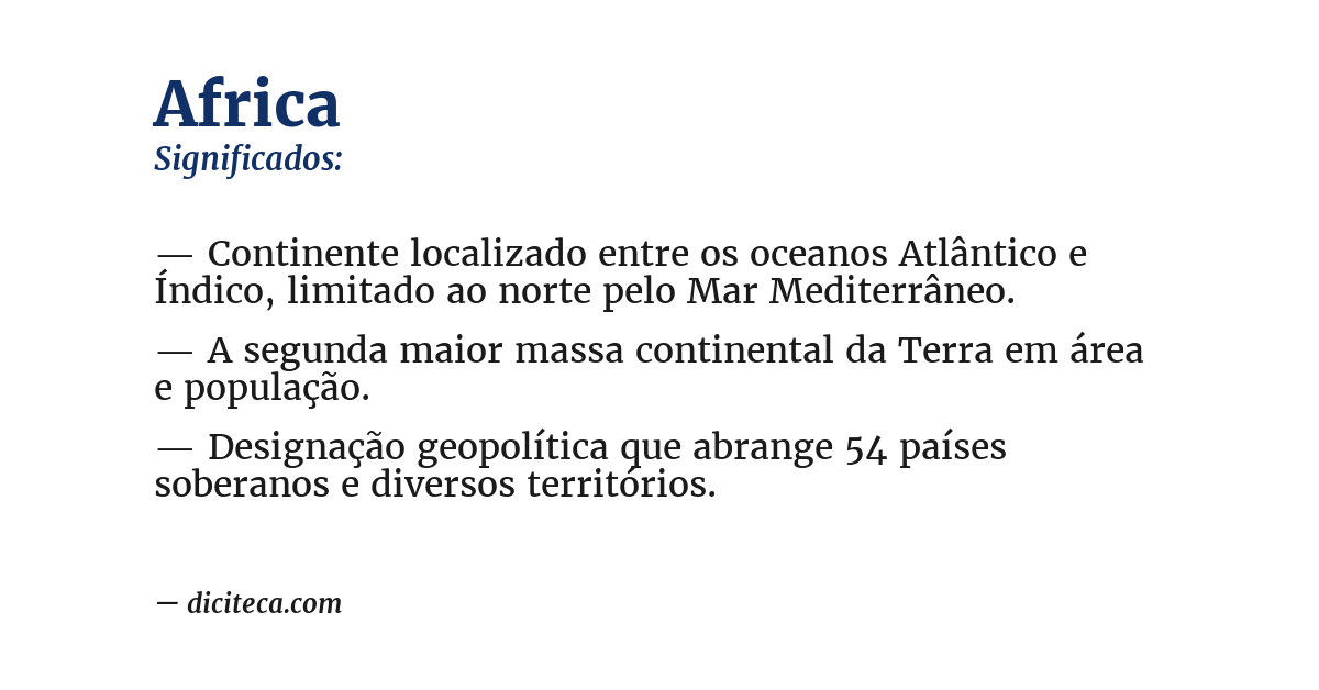 Significado de africa
