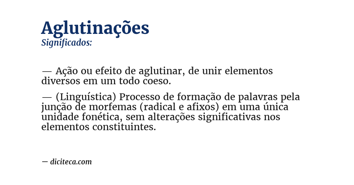 Significado de aglutinações