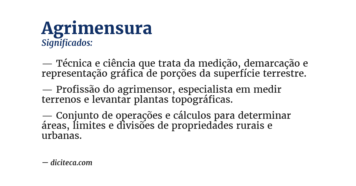 Significado de agrimensura