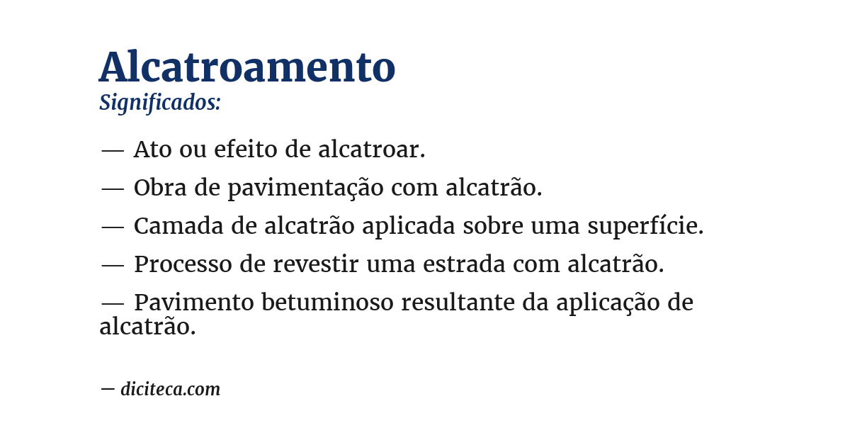 Significado de alcatroamento