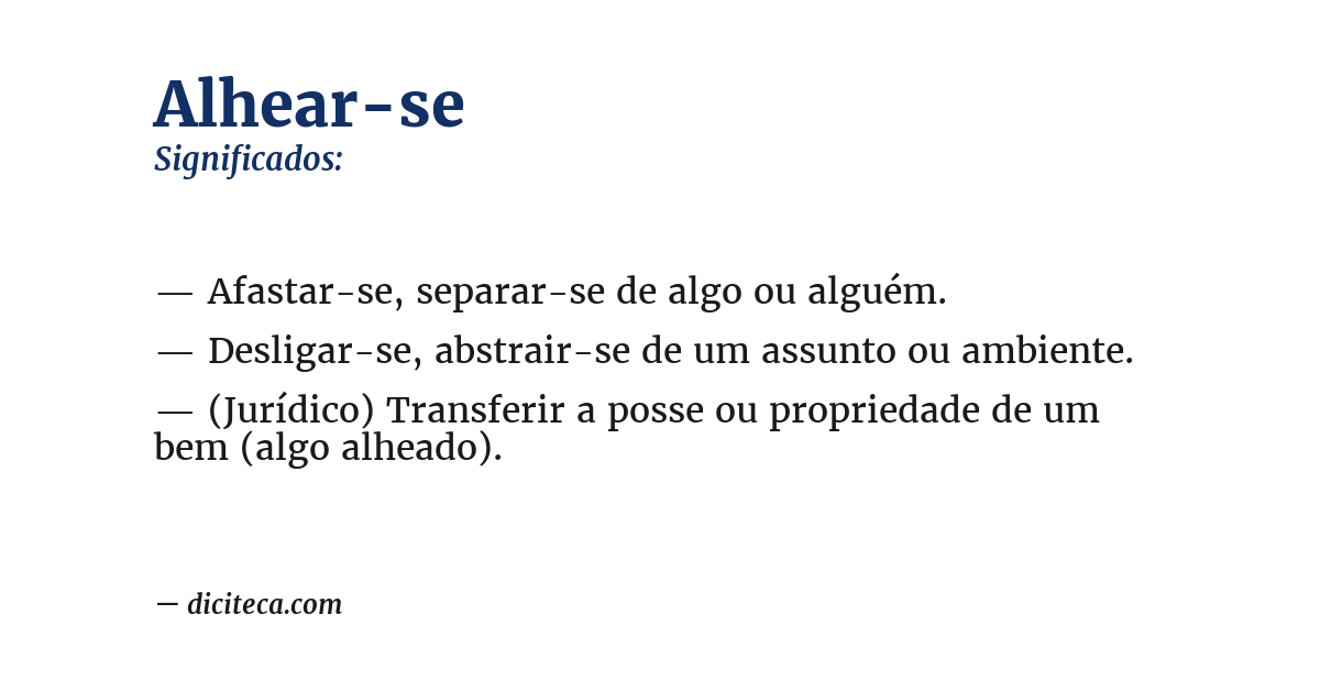 Significado de alhear-se