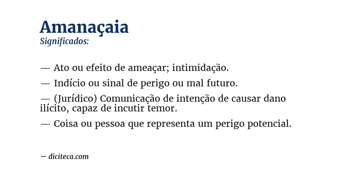 Significado de amanaçaia