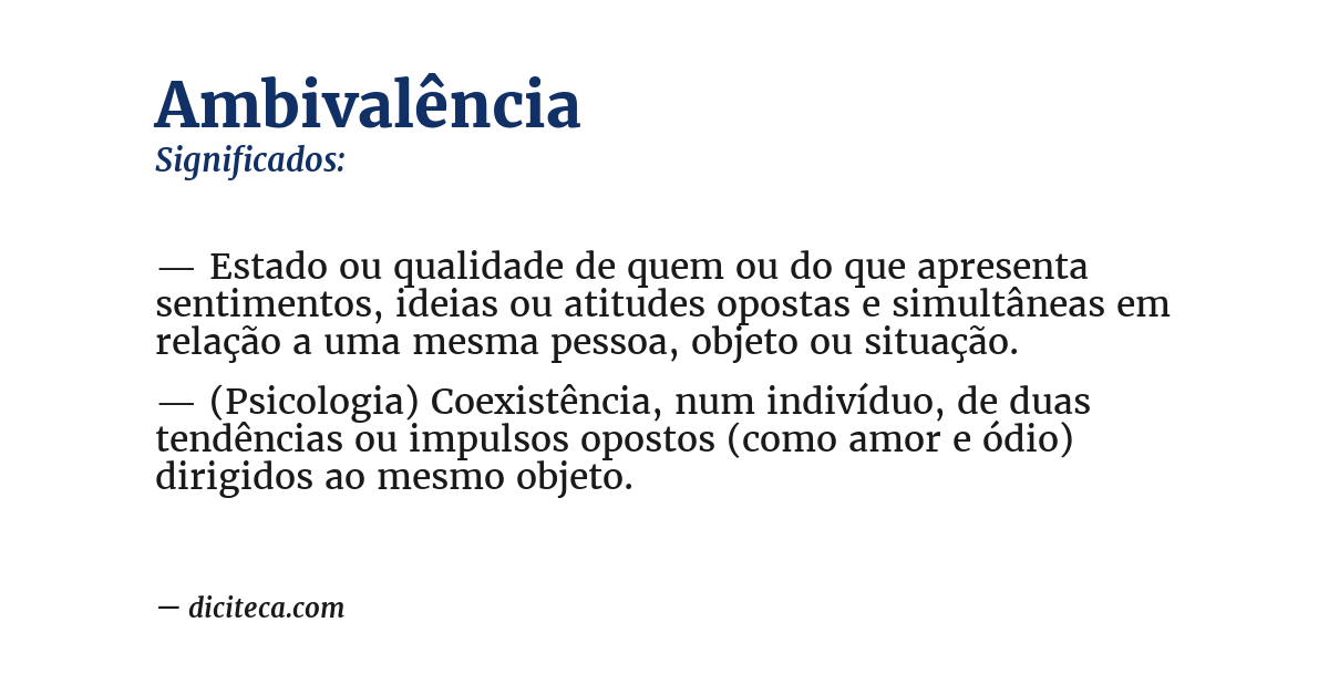 Significado de ambivalência