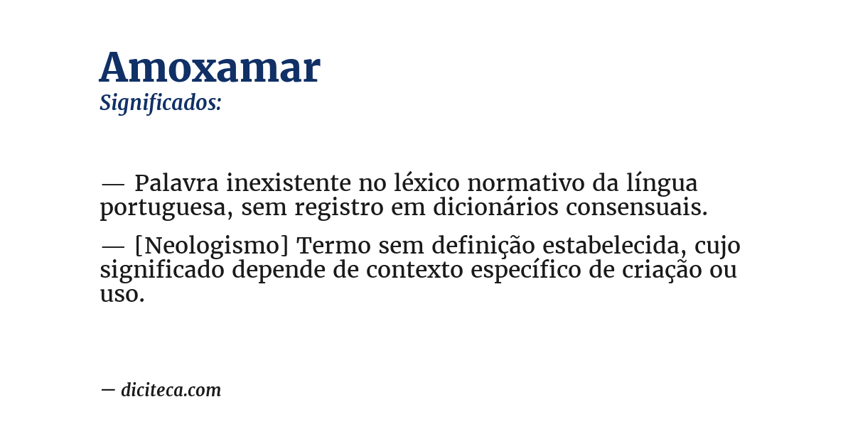 Significado de amoxamar