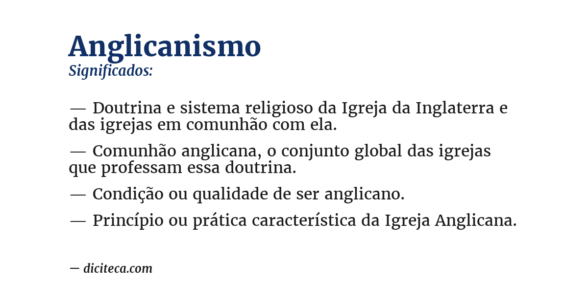 Significado de anglicanismo