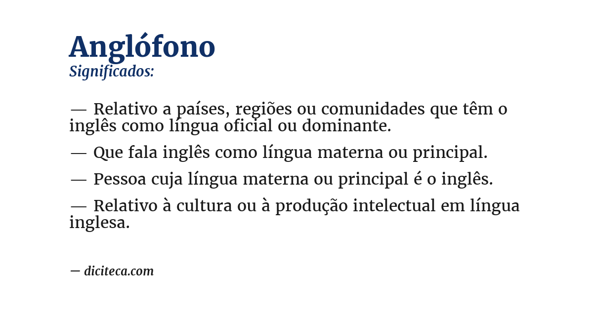 Significado de anglófono