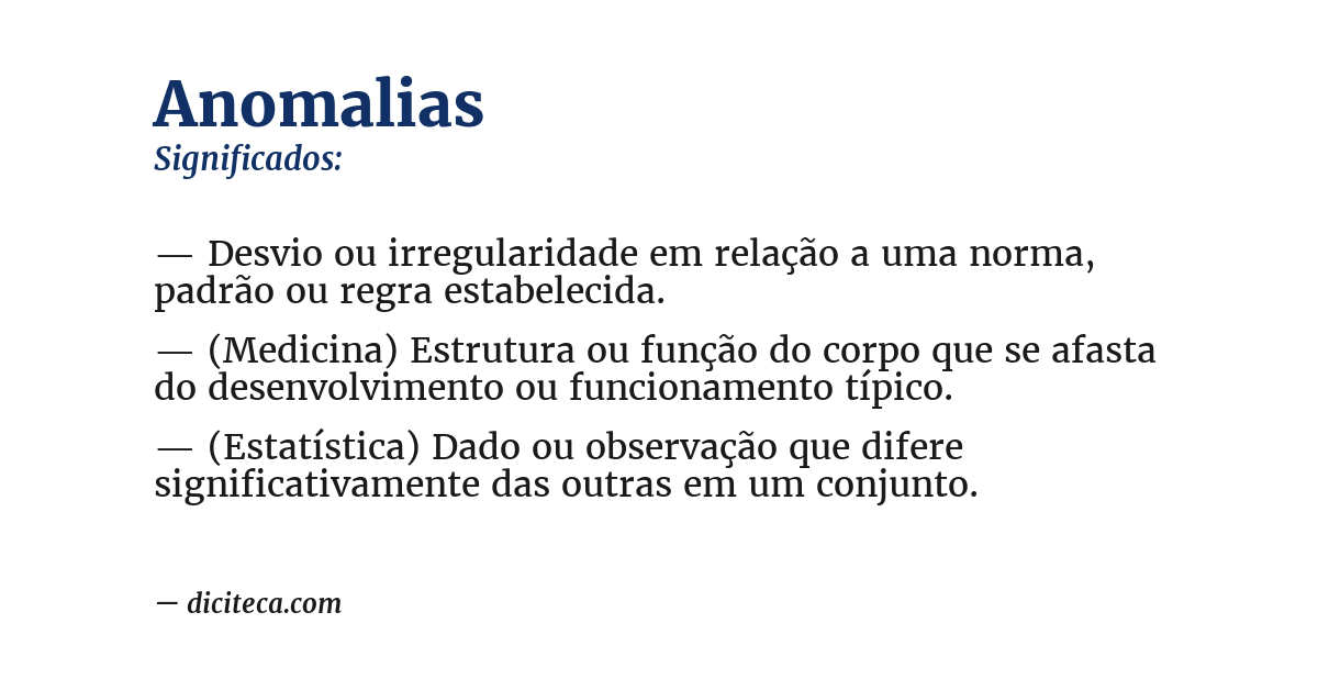 Significado de anomalias