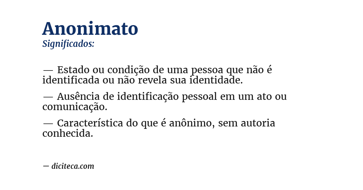 Significado de anonimato