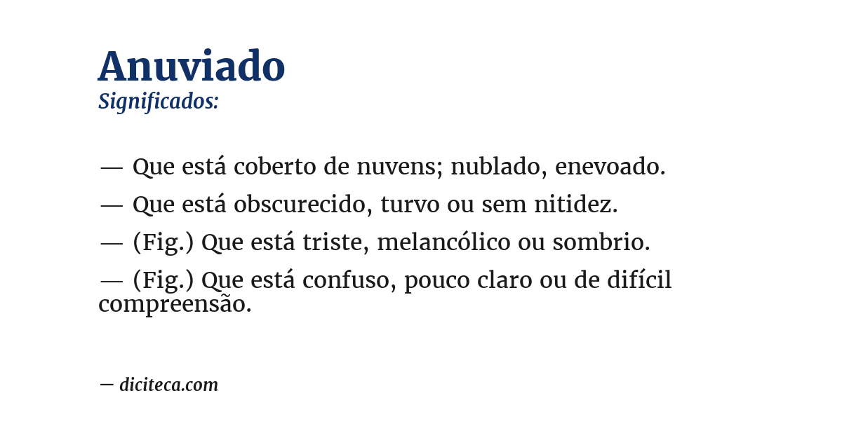 Significado de anuviado
