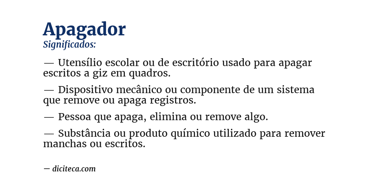 Significado de apagador