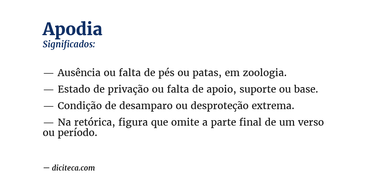 Significado de apodia